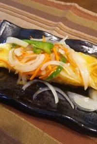 カレイ唐揚げ（天ぷら）野菜甘酢あん♪