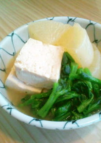 豆腐と大根の炊き合わせ(身欠き鰊出汁)