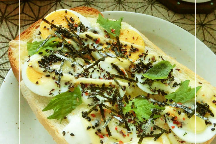 茹で卵の海苔胡麻紫蘇風味トースト レシピ 作り方 By ミッキーアン クックパッド 簡単おいしいみんなのレシピが354万品
