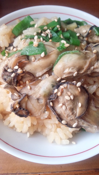 炊飯器de♡牡蠣と生姜の炊き込みご飯の写真