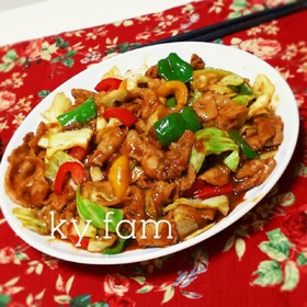 焼肉のたれ+赤味噌+砂糖で回鍋肉