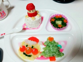 離乳食中期 クリスマスプレート