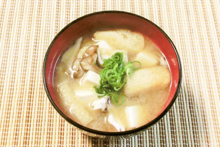 舞茸 豆腐 油揚げの味噌汁 レシピ 作り方 By にきけん クックパッド