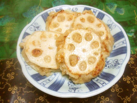 超時短!材料二つで蓮根のひき肉はさみ焼き