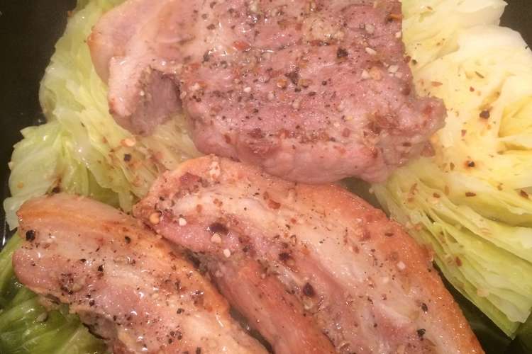 ストウブ任せ 豚塊肉と冬キャベツの蒸煮 レシピ 作り方 By Noriko1128 クックパッド