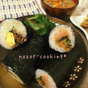 ごま油香る、韓国焼肉風、恵方巻き!