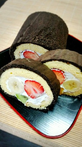 節分にホケミで恵方巻シフォンロールケーキ