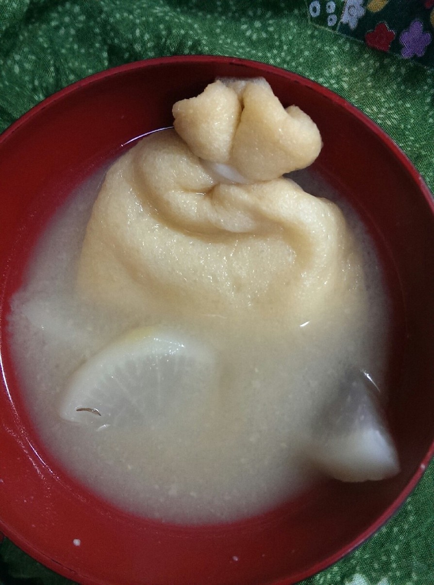 もちきんちゃくの味噌汁の画像