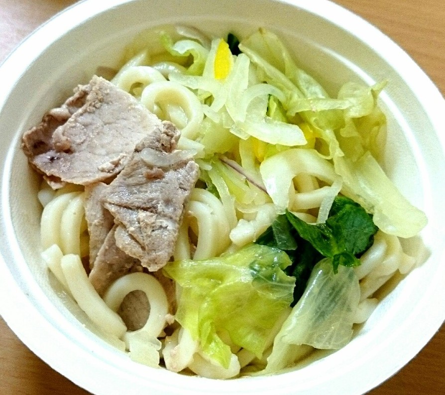 レンジで簡単❗豚肉入り野菜うどん鍋の画像