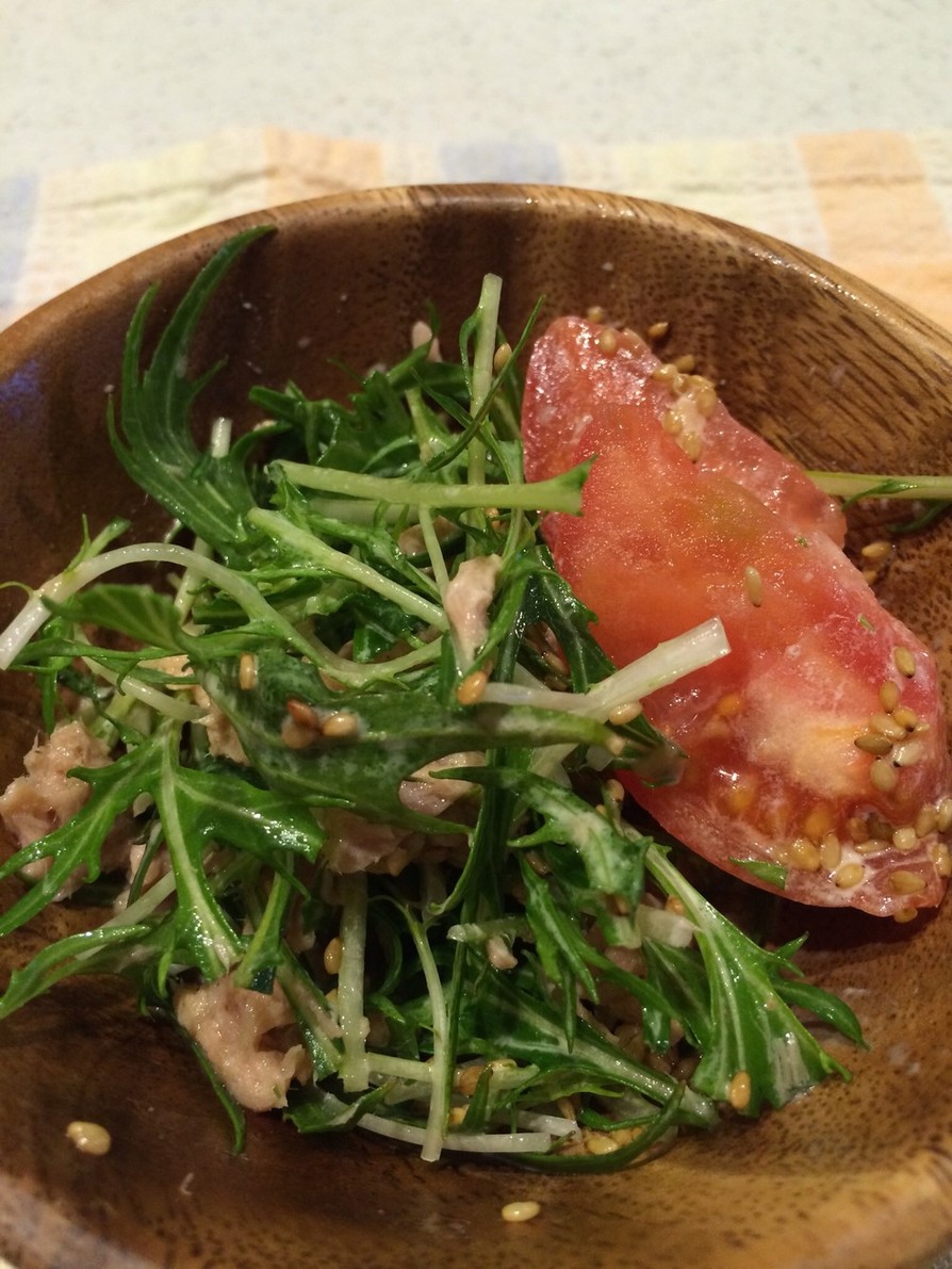 ツナと水菜のゴママヨポンサラダ♡の画像