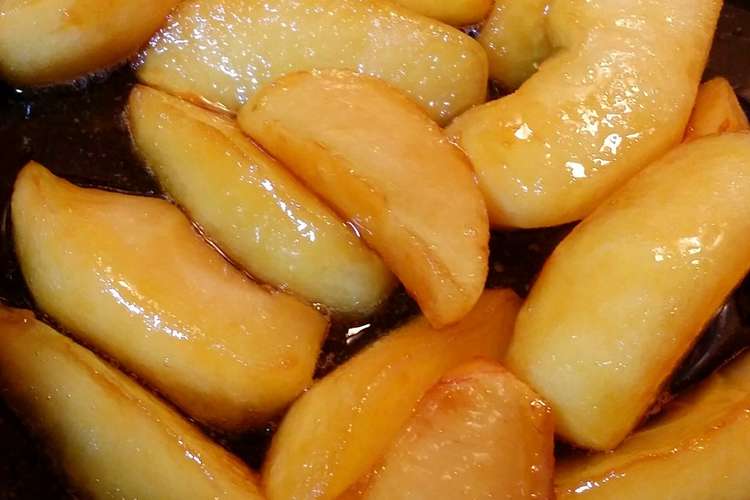 林檎消費 冷凍も出来る林檎のキャラメリゼ レシピ 作り方 By ぽてまる太郎 クックパッド