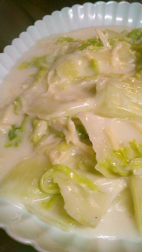 フェイク貝柱　白菜と裂きいかのクリーム煮の画像