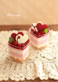 バレンタインも☆ピンク×白☆カップケーキ