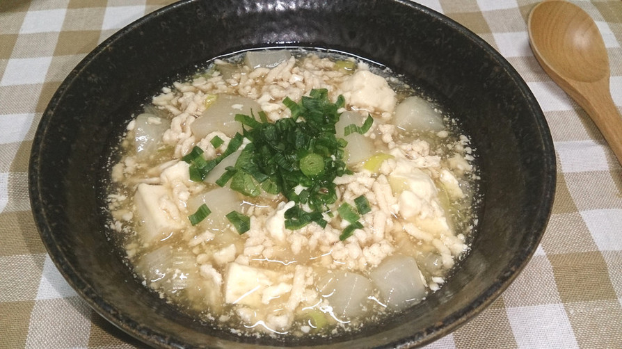 カブと豆腐のとろとろ鶏あんかけ　丸新本家の画像