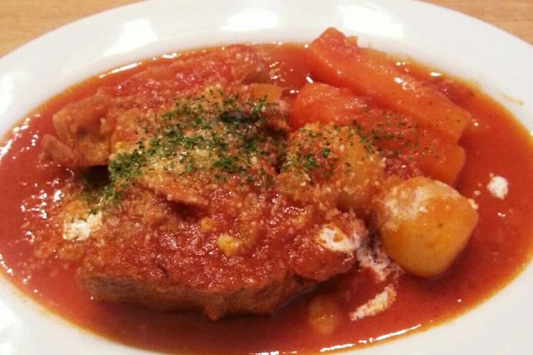 トロットロ 豚バラブロックのトマト煮込み レシピ 作り方 By Haru Kaka クックパッド 簡単おいしいみんなのレシピが355万品