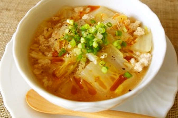 豚挽肉と白菜のピリ辛春雨スープ レシピ 作り方 By Y ｓ クックパッド