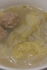 冷凍肉団子で☆生姜はるさめスープ