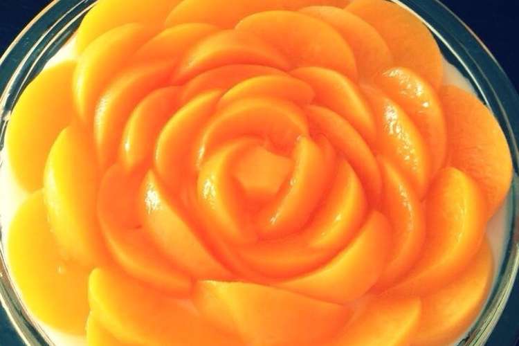 簡単 薔薇の黄桃ゼリーケーキ レシピ 作り方 By つくり子 クックパッド 簡単おいしいみんなのレシピが357万品