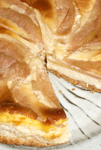 フレッシュ梨のヘルシーチーズケーキ