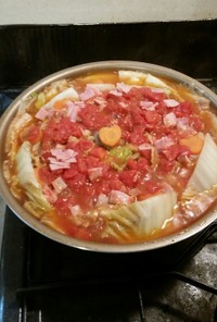 白菜とひき肉♡簡単トマトミルフィーユ鍋