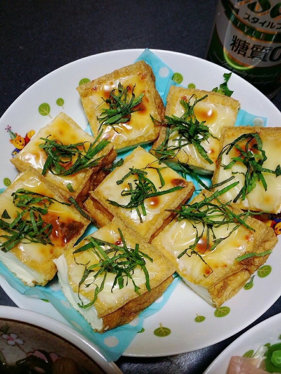 厚揚げ豆腐のチーズ大葉焼きの画像