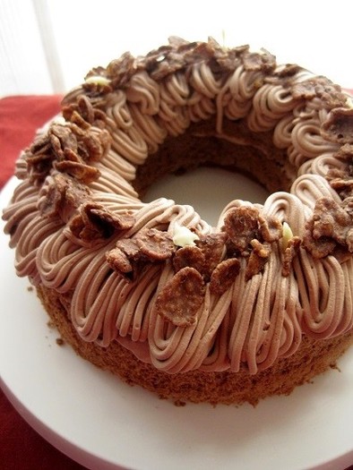 チョコクリームエンゼルケーキの写真