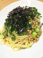 鎌倉風☆納豆とオクラのとろとろパスタの写真