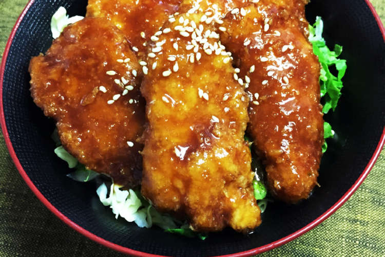 鶏胸肉でジューシー 簡単ソースカツ丼 レシピ 作り方 By テンテン クックパッド 簡単おいしいみんなのレシピが360万品