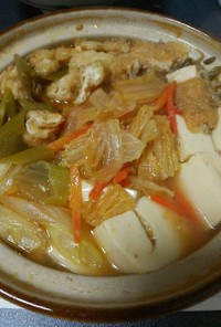 豆腐ともやしのキムチ味噌スープ鍋
