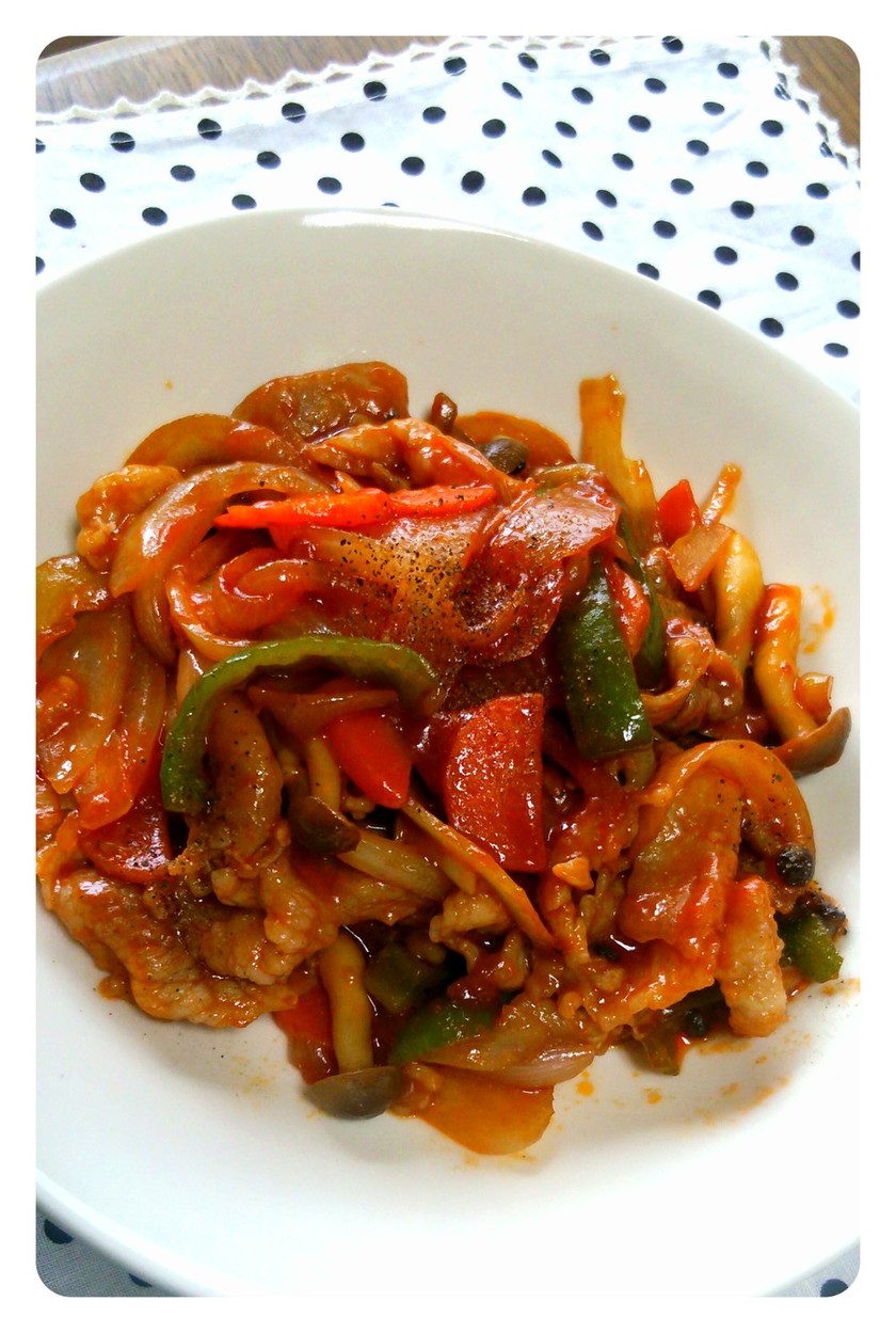 鶏肉または豚肉の野菜炒めのレシピ