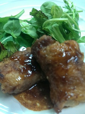豚ロース薄切り大根巻き巻き♪すき焼き味
