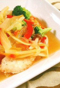鱈のやさしい味の野菜餡かけ中華風