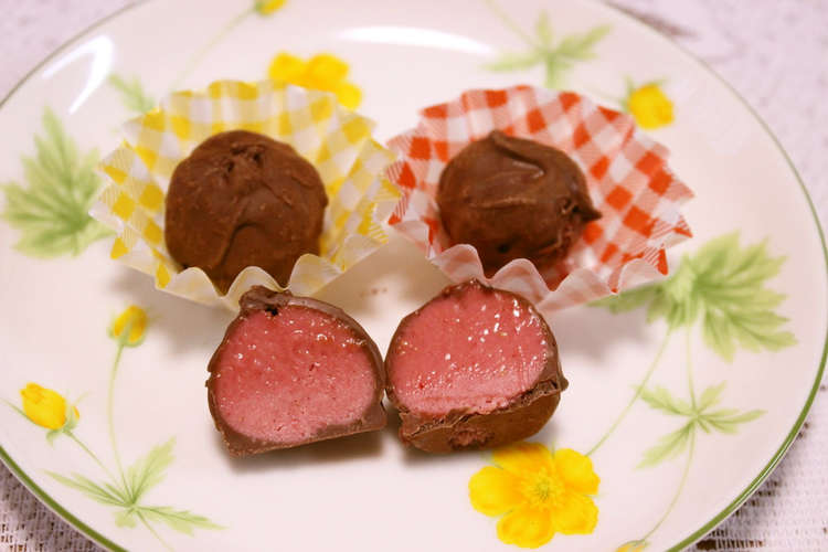 生チョコから作る いちごのトリュフ レシピ 作り方 By さはまる クックパッド