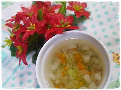 離乳食中期　大根とブロッコリーのスープの写真
