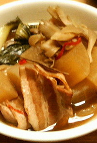 旬野菜と舞茸とベーコンの煮物