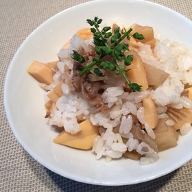 旦那レシピ⑧たけのこ蓮根ゴロゴロごはん