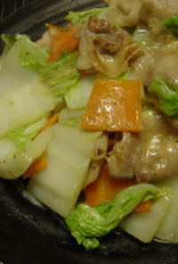 白菜と豚の味噌マヨ炒め。