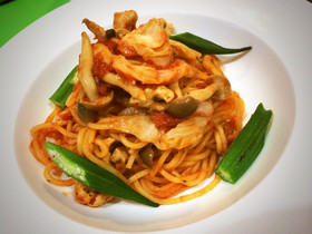 パスタトマトソース鶏肉【簡単】