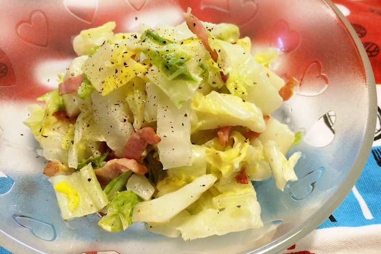 簡単 白菜とベーコンのサラダ レシピ 作り方 By ハピゆぅ クックパッド