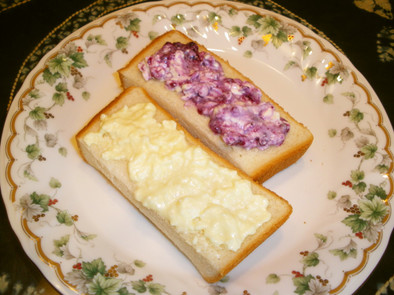 おひとりさまのチーズケーキ風トーストの写真
