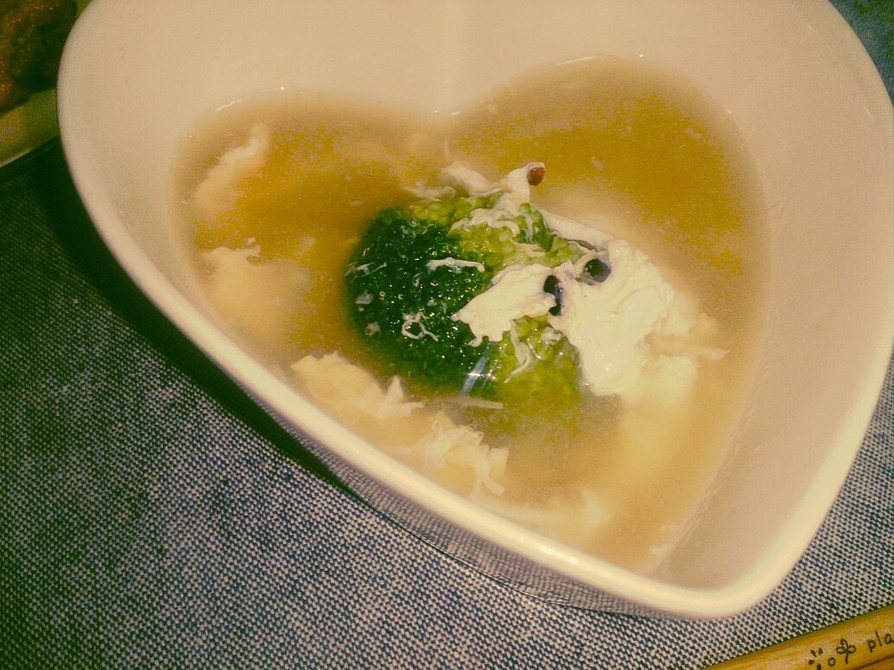 生姜と卵とブロッコリーのぽかぽかスープの画像