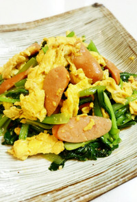 小松菜と卵のオイスターソース炒め