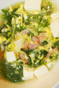 簡単にできてボリューム◎水菜の卵スープ