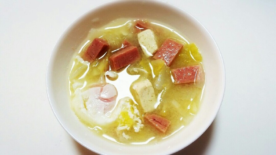 スパムの味噌汁 沖縄風の画像