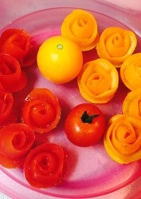 金柑とプチトマトでミニ薔薇☆パーティ料理