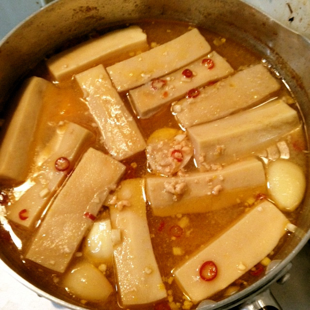 そぼろ煮(南瓜,蓮根,高野豆腐).純米酒の画像