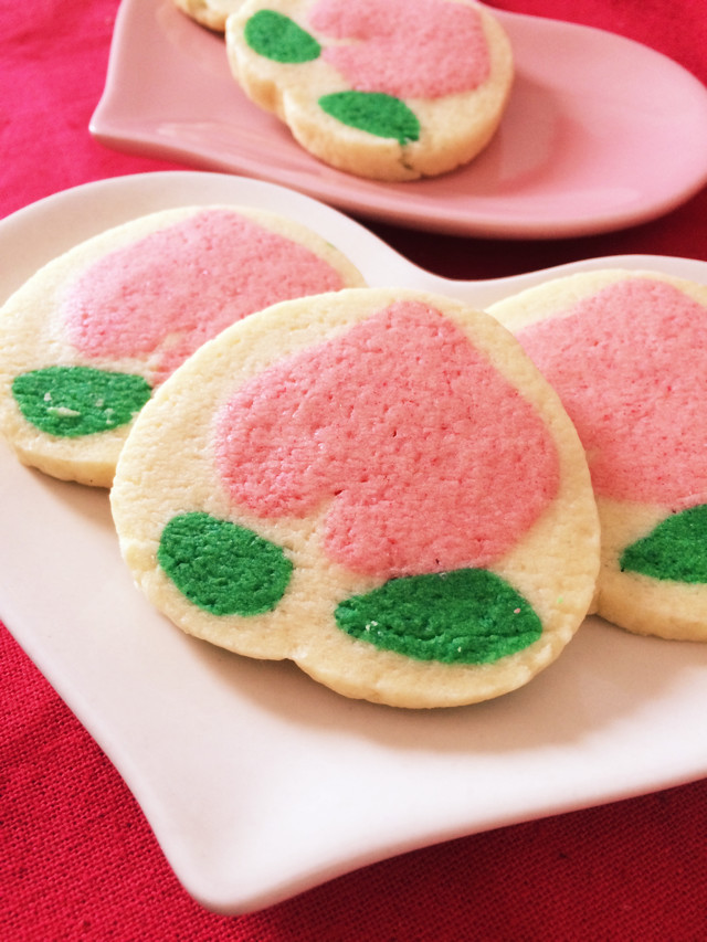 ひな祭り♪可愛い桃アイスボックスクッキーの画像