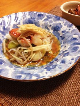 たっぷりもやしと白身魚の中華蒸し