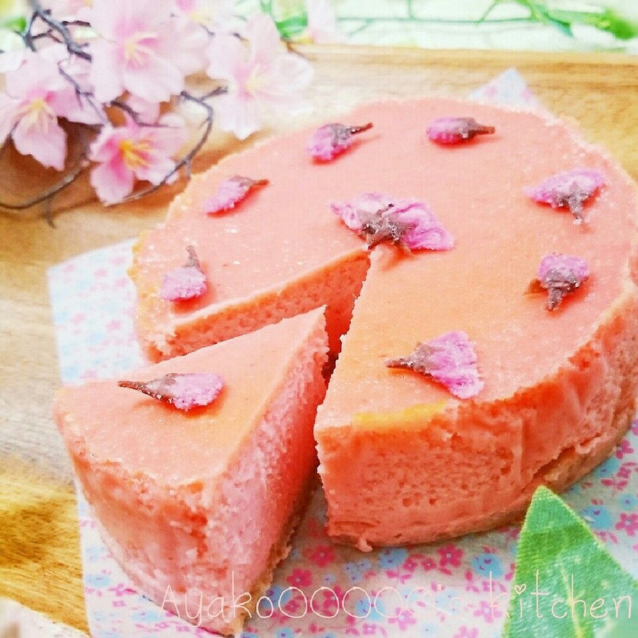簡単♪桜ニューヨークチーズケーキの画像
