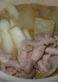 豚葱大根の味噌なべ